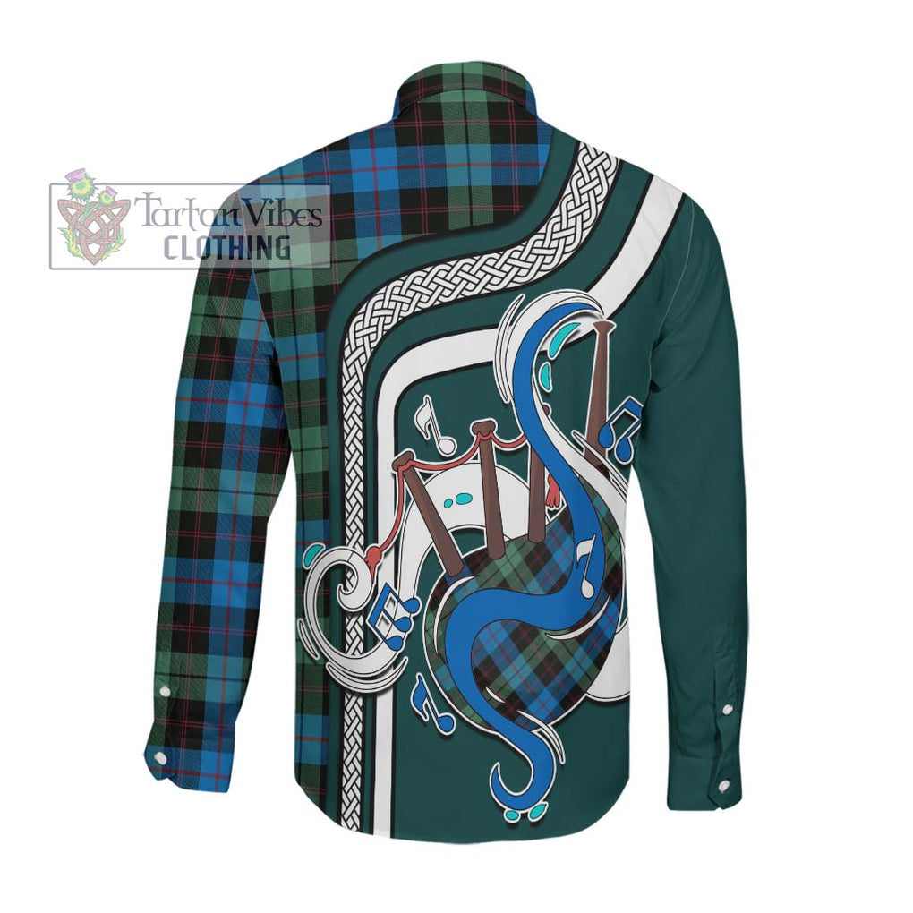 Guthrie Tartan Long Sleeve Button Shirt with Epic Bagpipe Style Men's Shirt - Tartanvibesclothing Shop