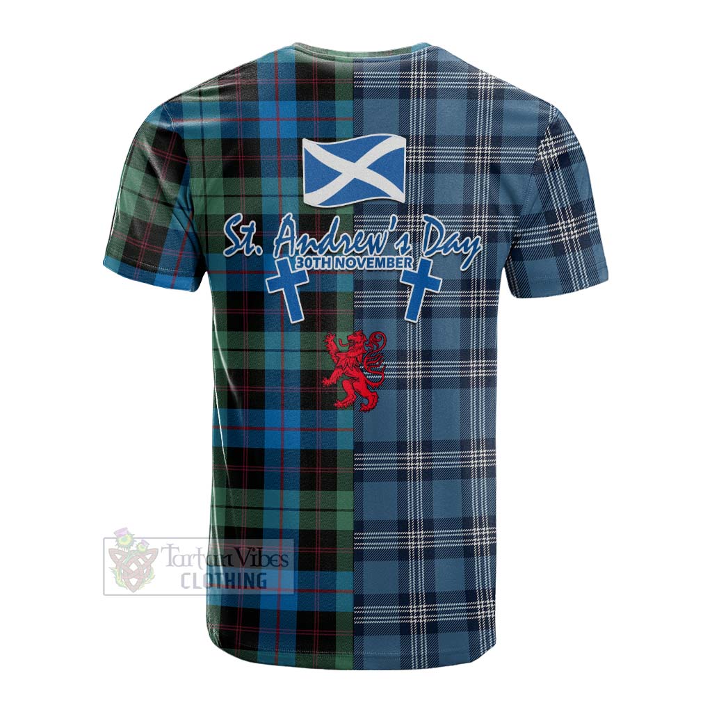 Tartan Vibes Clothing Guthrie Tartan Cotton T-shirt Happy St. Andrew's Day Half Tartan Style