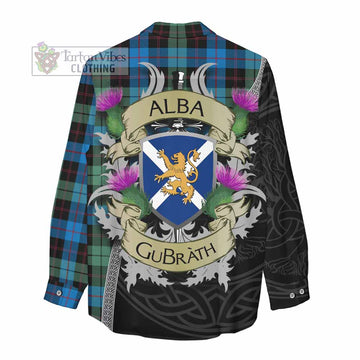 Guthrie Tartan Family Crest Women's Casual Shirt Lion Rampant Royal Thistle Shield Celtic Inspired - Tartan Vibes Clothing