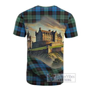 Guthrie Tartan Family Crest Cotton T-shirt with Scottish Ancient Castle Style - Tartan Vibes Clothing