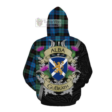 Guthrie Tartan Family Crest Cotton Hoodie Lion Rampant Royal Thistle Shield Celtic Inspired Pullover Hoodie - Tartan Vibes Clothing