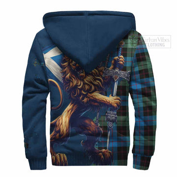 Guthrie Tartan Family Crest Sherpa Hoodie with Scottish Majestic Lion