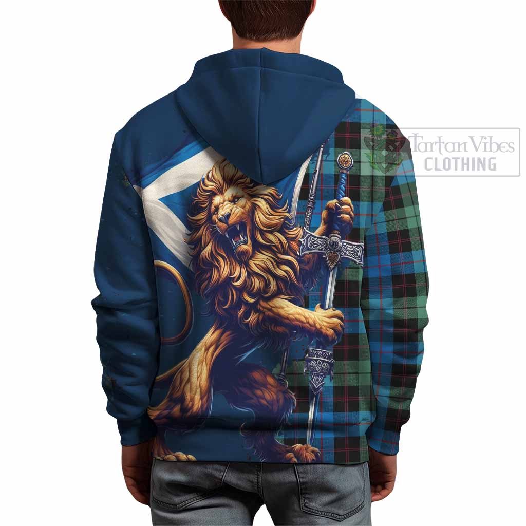 Tartan Vibes Clothing Guthrie Tartan Family Crest Hoodie with Scottish Majestic Lion