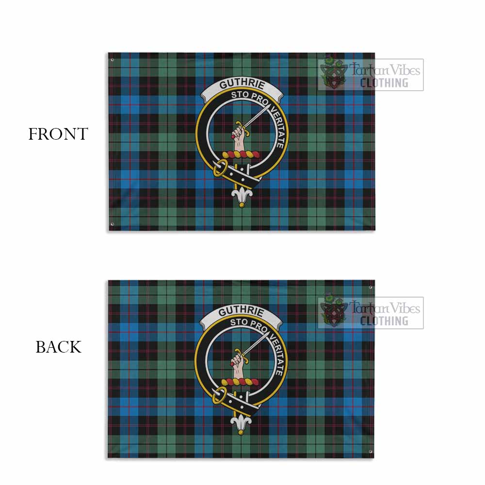 Tartan Vibes Clothing Guthrie Tartan House Flag with Family Crest