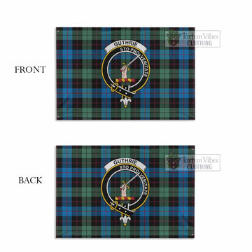 Guthrie Tartan House Flag with Family Crest