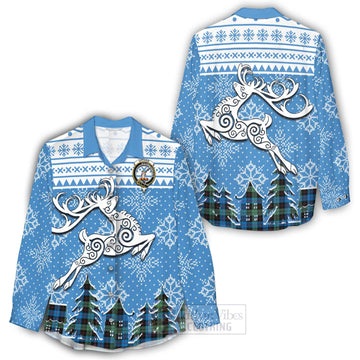 Guthrie Clan Christmas Women's Casual Shirt Celtic Reindeer Style