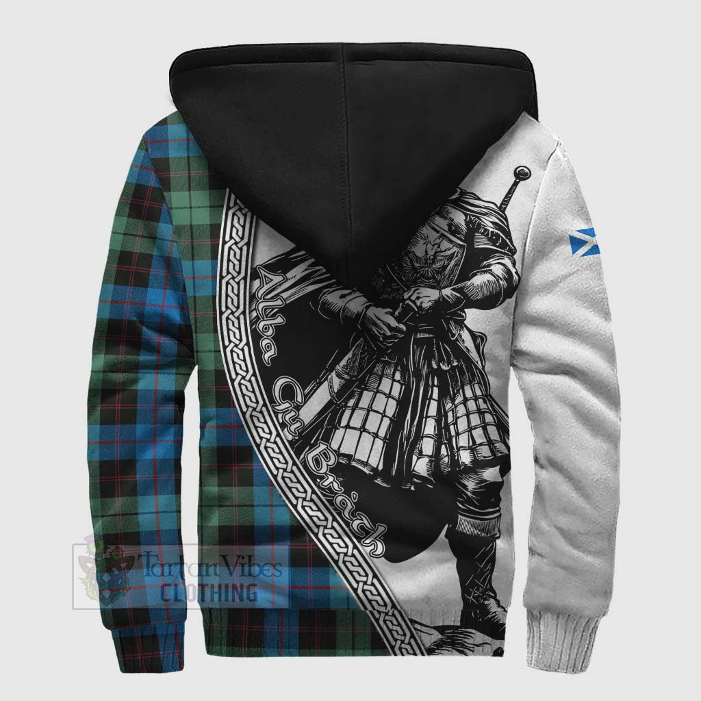 Tartan Vibes Clothing Guthrie Tartan Clan Crest Sherpa Hoodie with Highlander Warrior Celtic Style