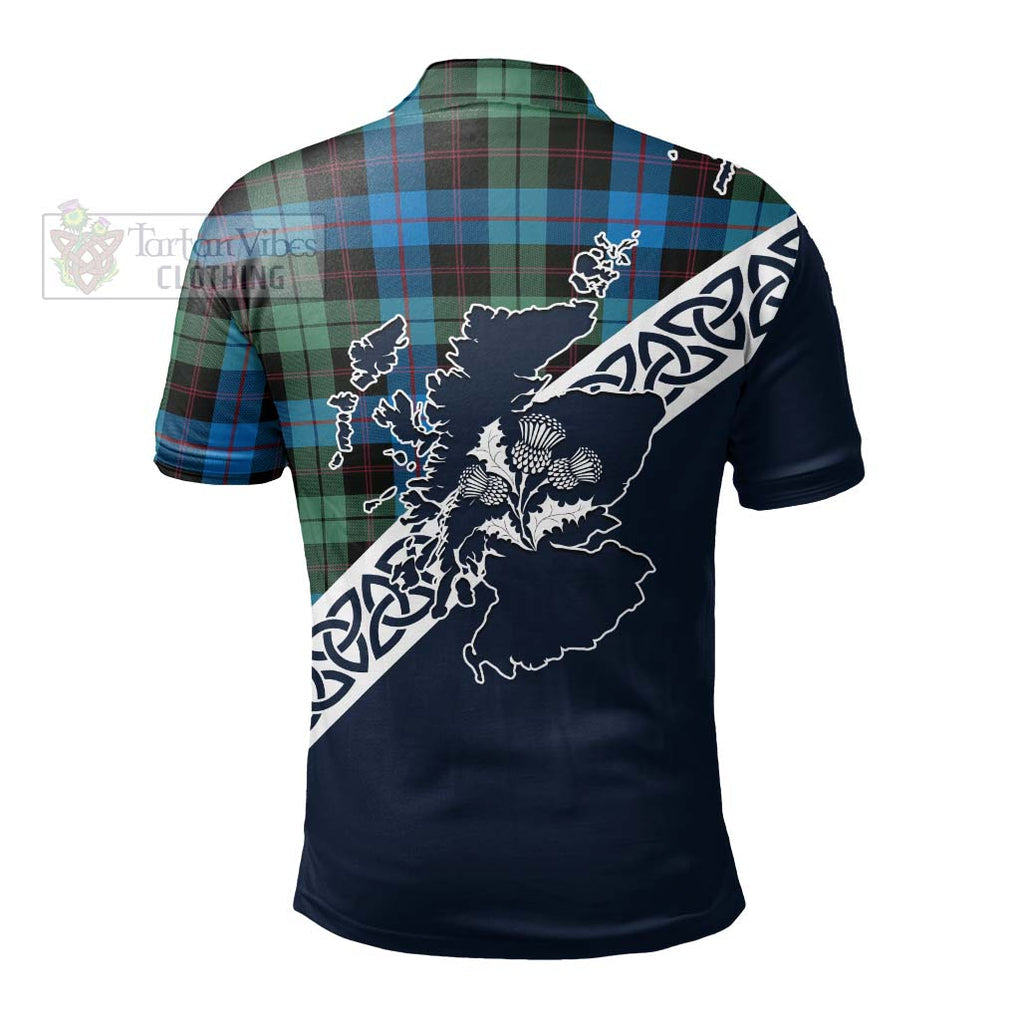 Guthrie Tartan Polo Shirt Featuring Thistle and Scotland Map