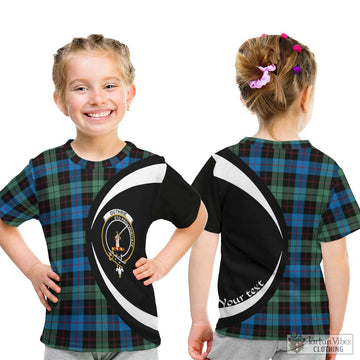 Guthrie Tartan Kid T-Shirt with Family Crest Circle Style