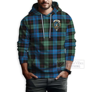 Guthrie Tartan Hoodie with Family Crest and Bearded Skull Holding Bottles of Whiskey - Tartan Vibes Clothing