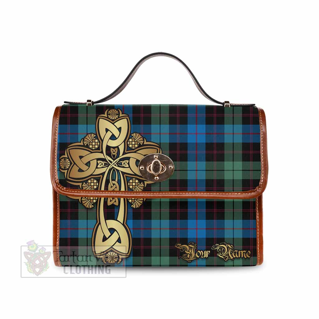 Tartan Vibes Clothing Guthrie Tartan Waterproof Canvas Bag Golden Thistle Celtic Cross Style