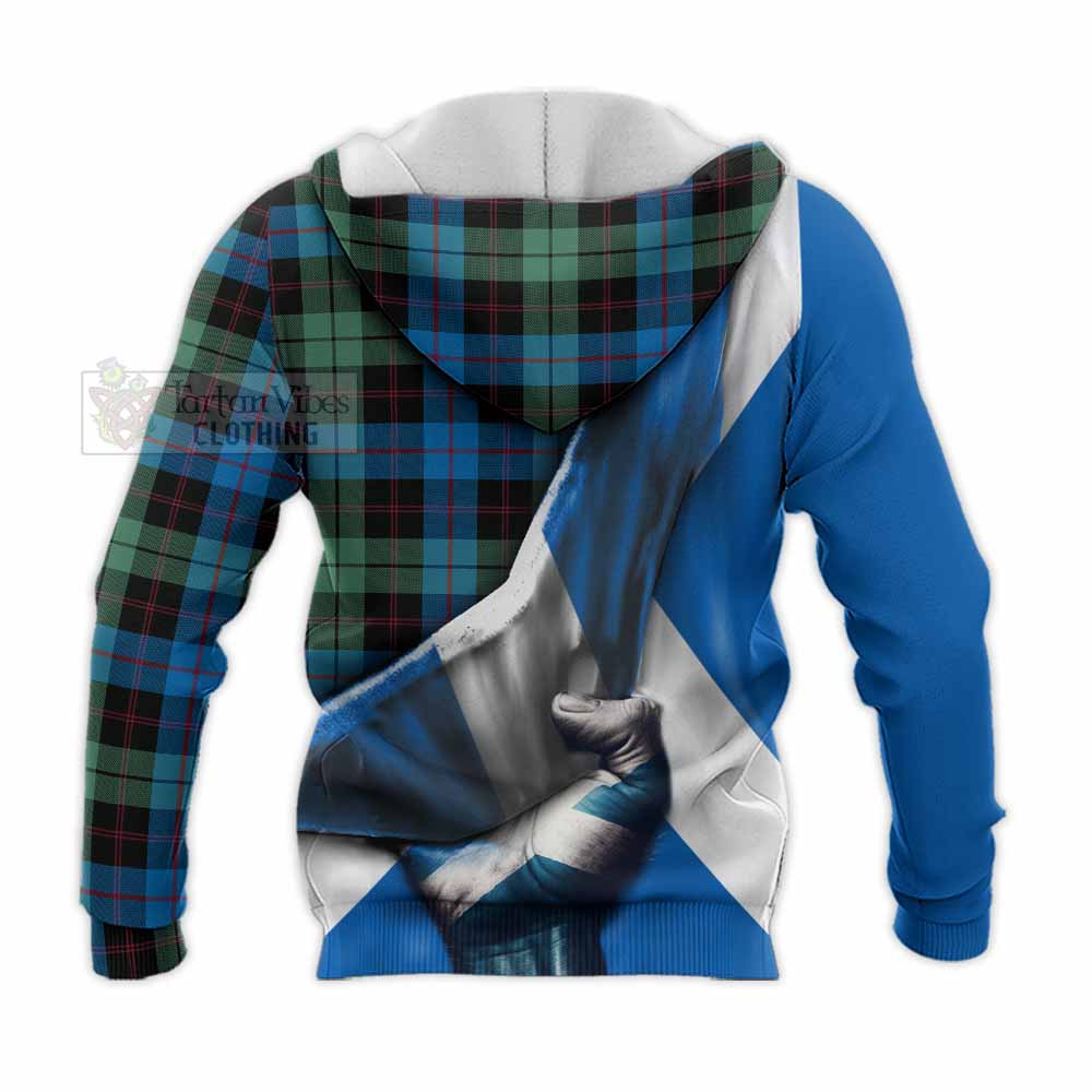 Tartan Vibes Clothing Guthrie Tartan Knitted Hoodie with Family Crest Scotland Patriotic Style