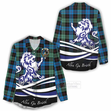 Guthrie Tartan Women's Casual Shirt with Alba Gu Brath Regal Lion Emblem