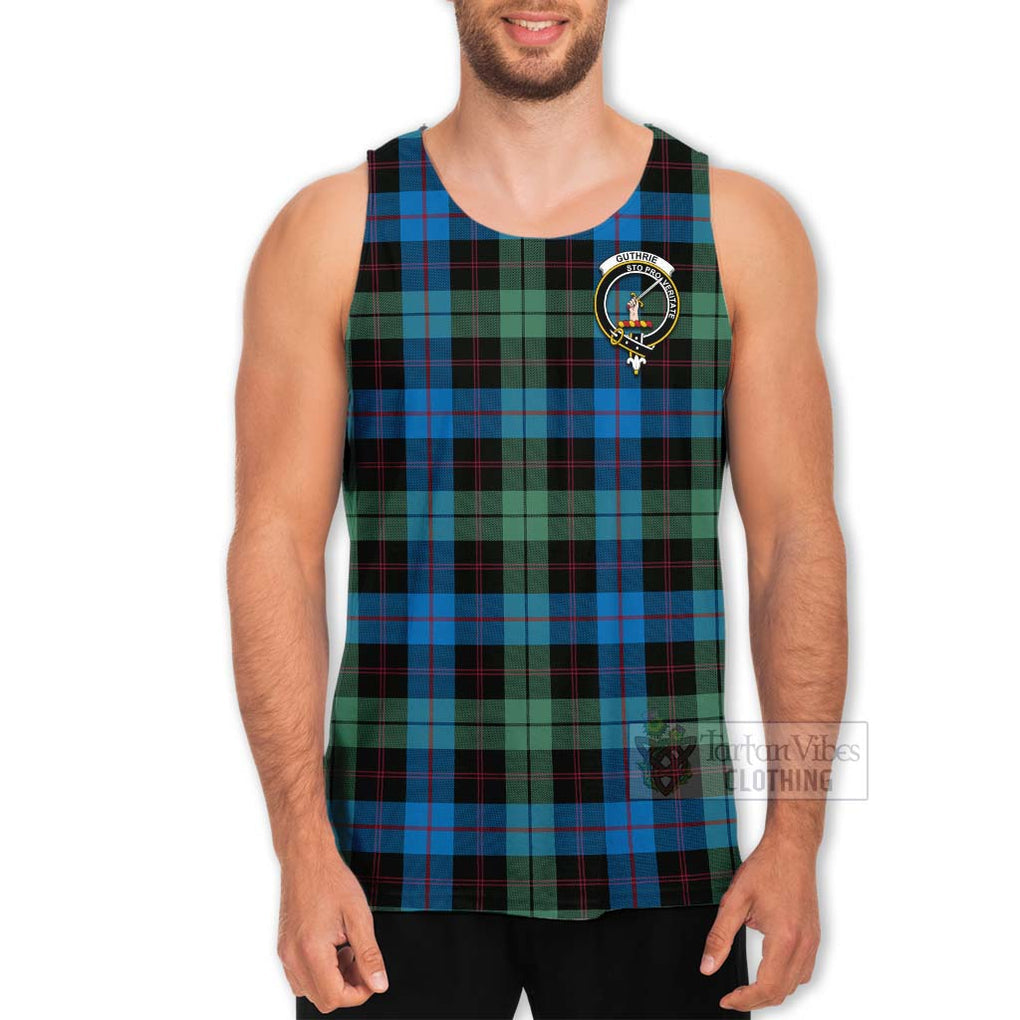 Tartan Vibes Clothing Guthrie Tartan Men's Tank Top with Family Crest Celtic Skull Style