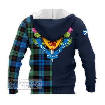 Guthrie Tartan Knitted Hoodie Alba with Scottish Lion Royal Arm Half Style