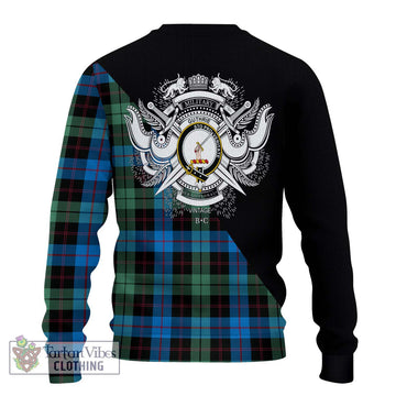 Guthrie Tartan Ugly Sweater with Family Crest and Military Logo Style - Tartan Vibes Clothing