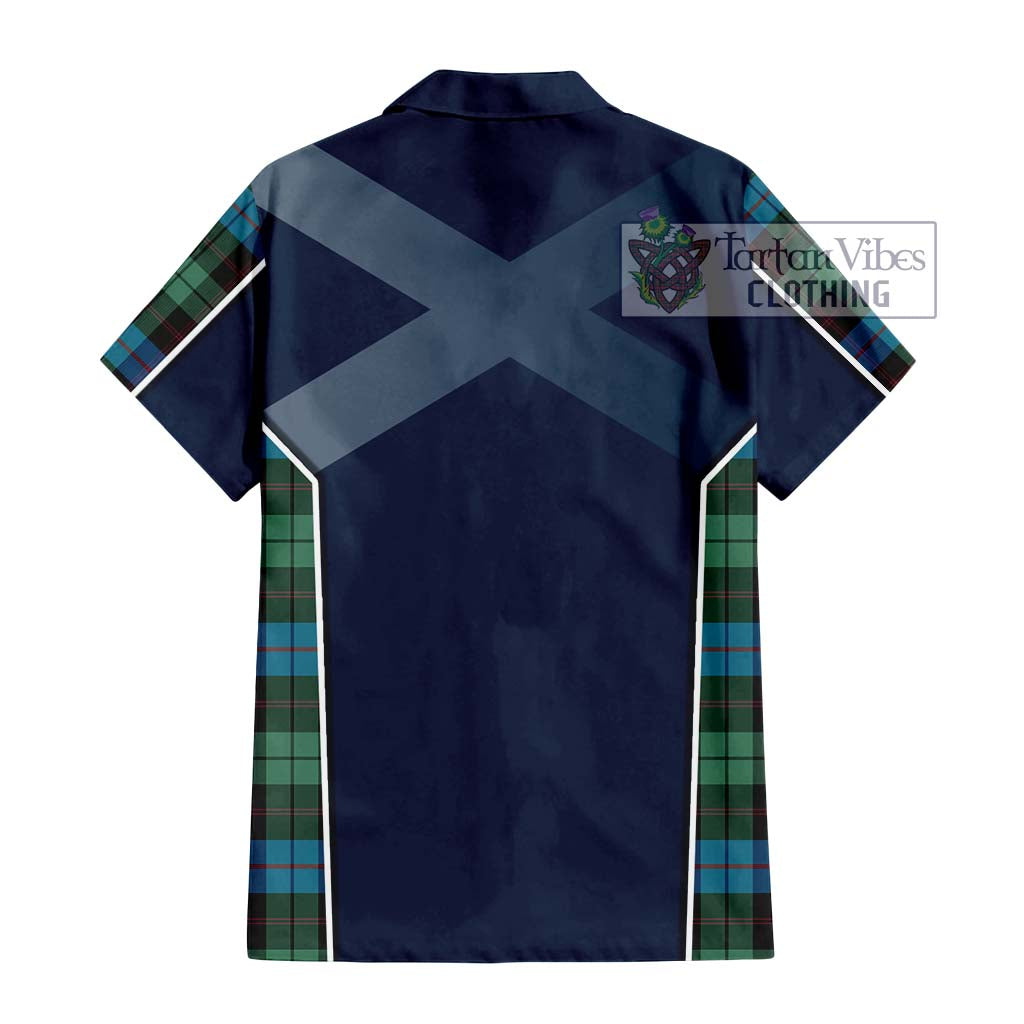 Tartan Vibes Clothing Guthrie Tartan Short Sleeve Button Shirt with Family Crest and Lion Rampant Vibes Sport Style