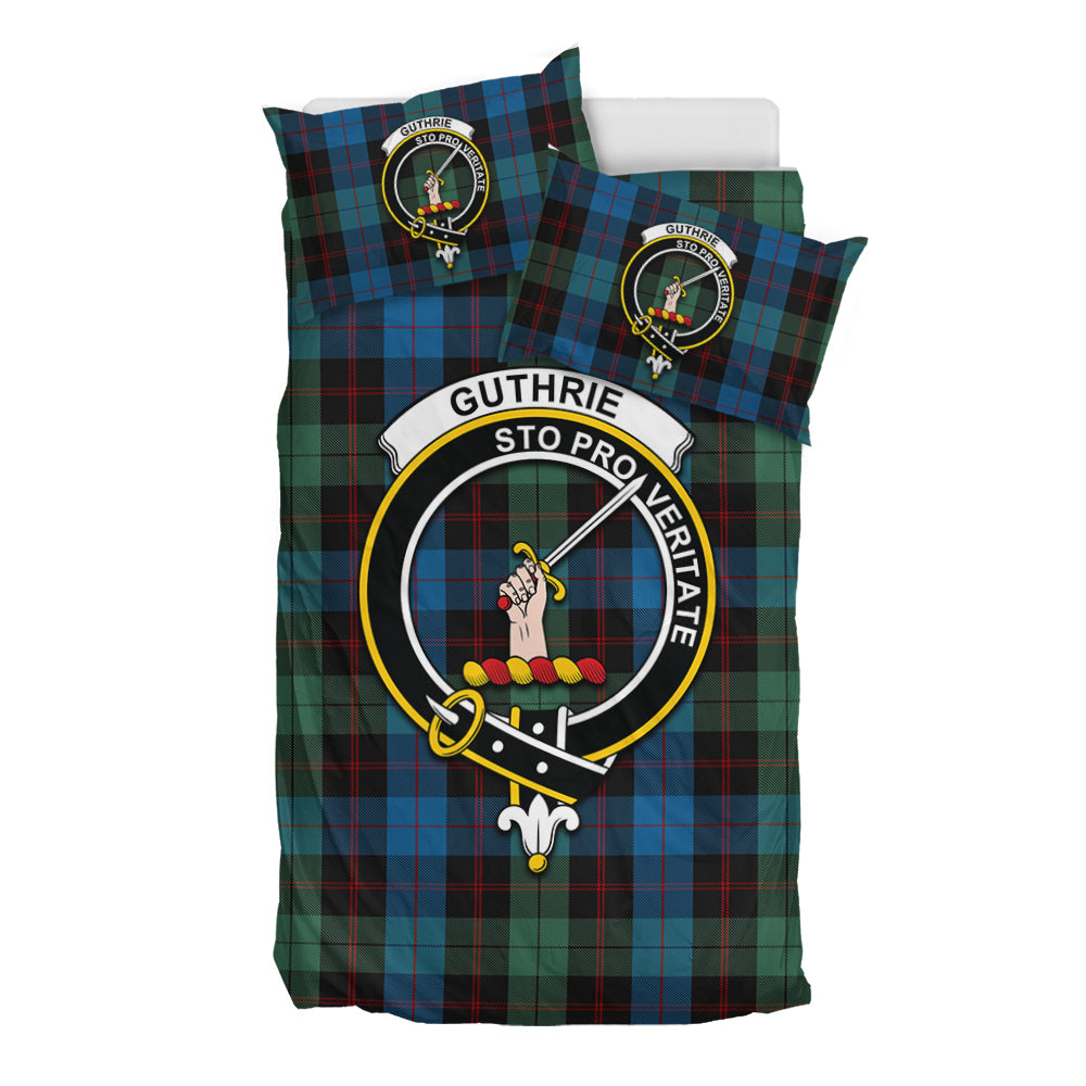 Guthrie Tartan Bedding Set with Family Crest - Tartan Vibes Clothing