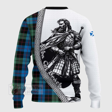 Guthrie Tartan Clan Crest Knitted Sweater with Highlander Warrior Celtic Style - Tartan Vibes Clothing
