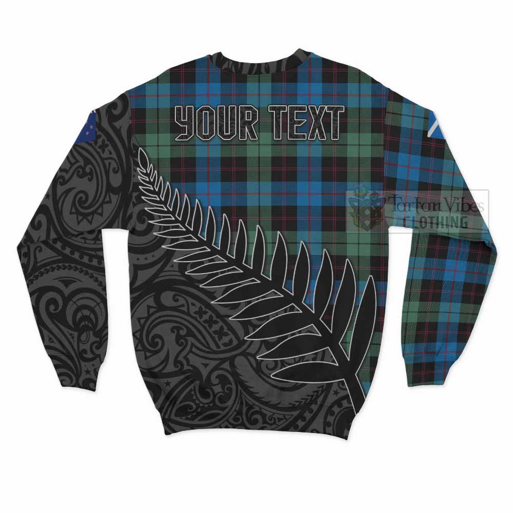 Tartan Vibes Clothing Guthrie Crest Tartan Sweatshirt with New Zealand Silver Fern Half Style