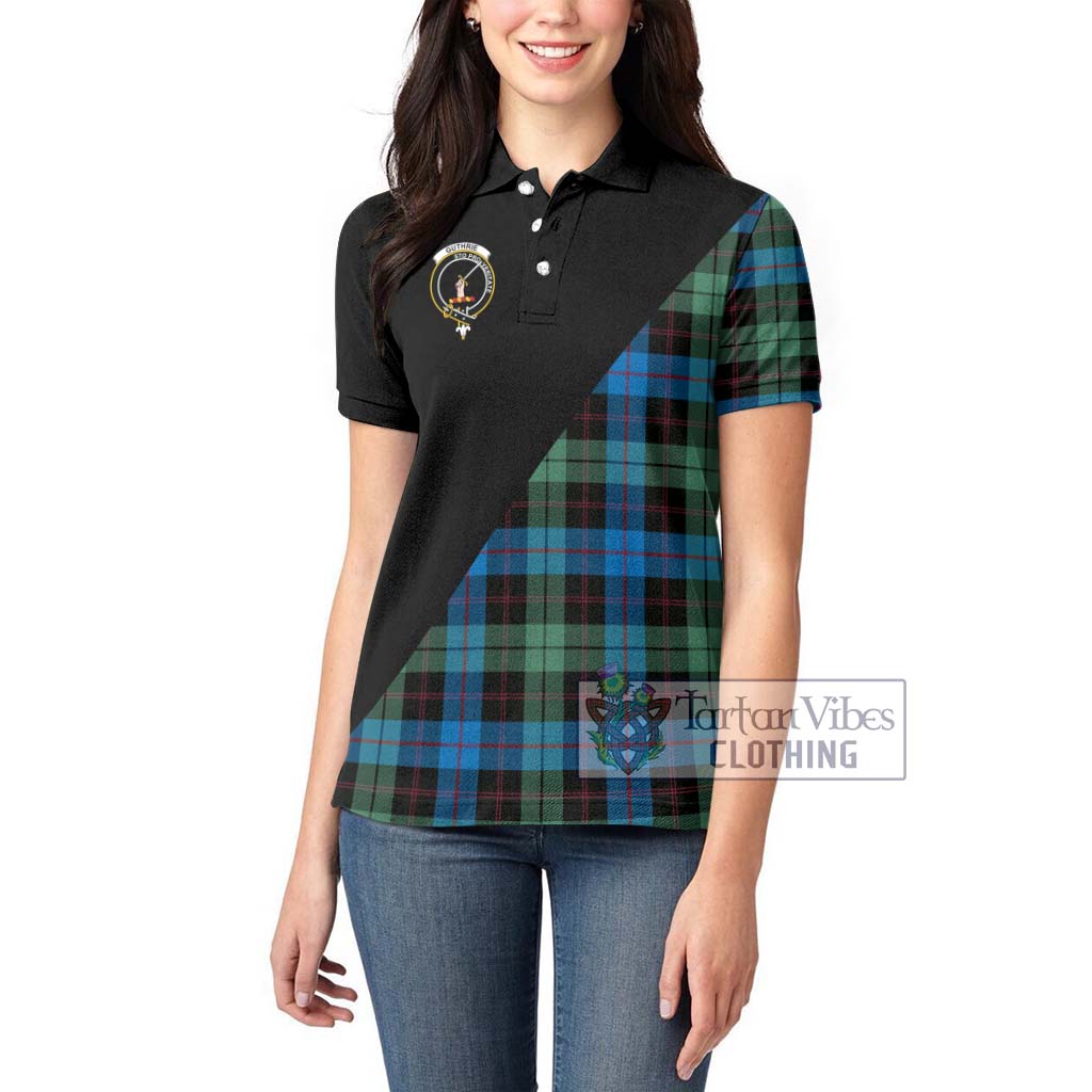 Tartan Vibes Clothing Guthrie Tartan Women's Polo Shirt with Family Crest and Military Logo Style