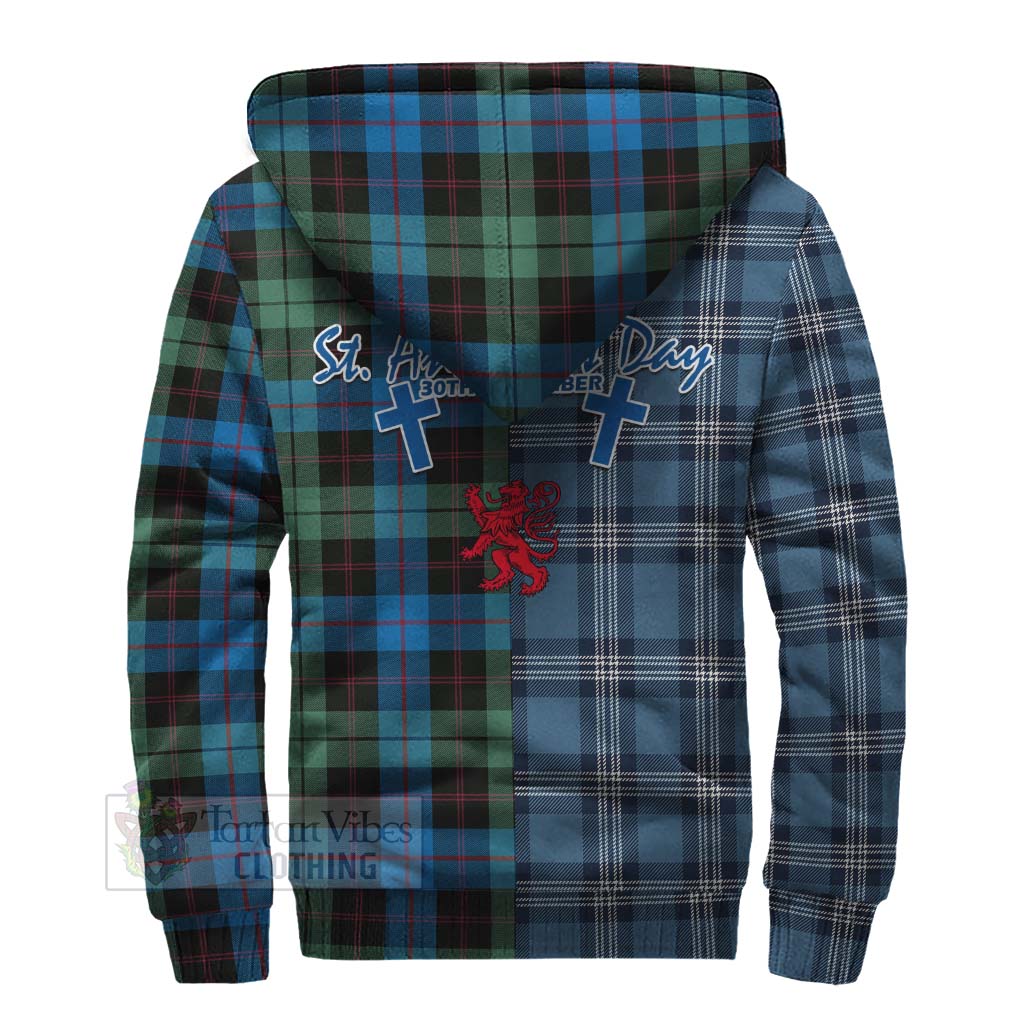 Tartan Vibes Clothing Guthrie Tartan Sherpa Hoodie Happy St. Andrew's Day Half Tartan Style