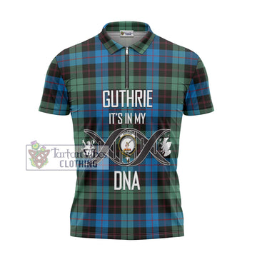 Guthrie Tartan Zipper Polo Shirt with Family Crest DNA In Me Style