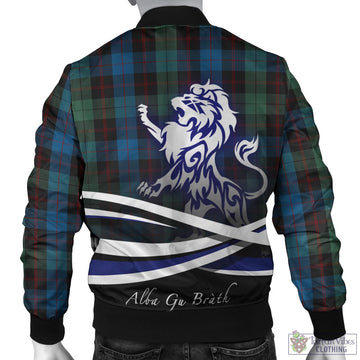 Guthrie Tartan Bomber Jacket with Alba Gu Brath Regal Lion Emblem