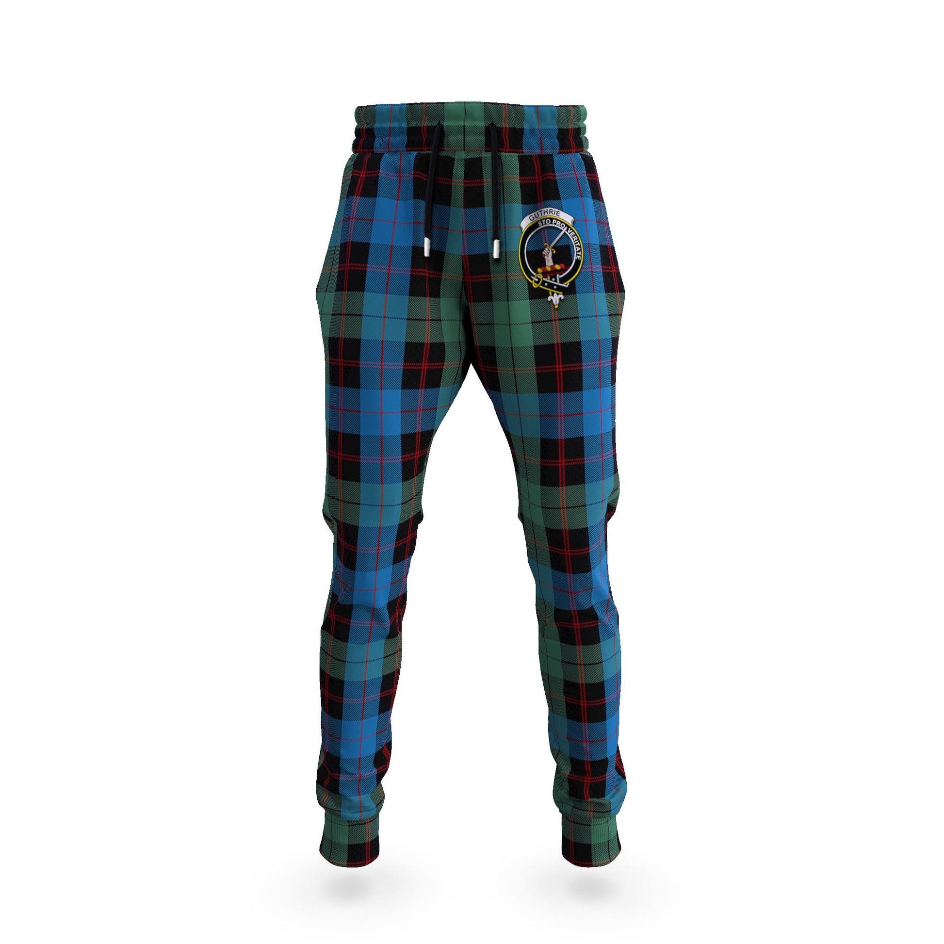 Guthrie Tartan Joggers Pants with Family Crest 5XL - Tartan Vibes Clothing