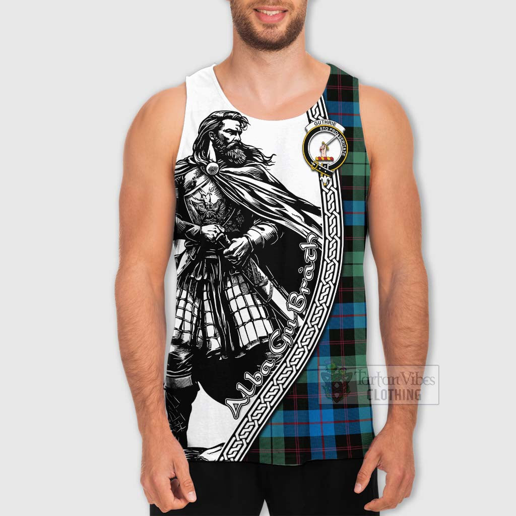 Tartan Vibes Clothing Guthrie Tartan Clan Crest Men's Tank Top with Highlander Warrior Celtic Style