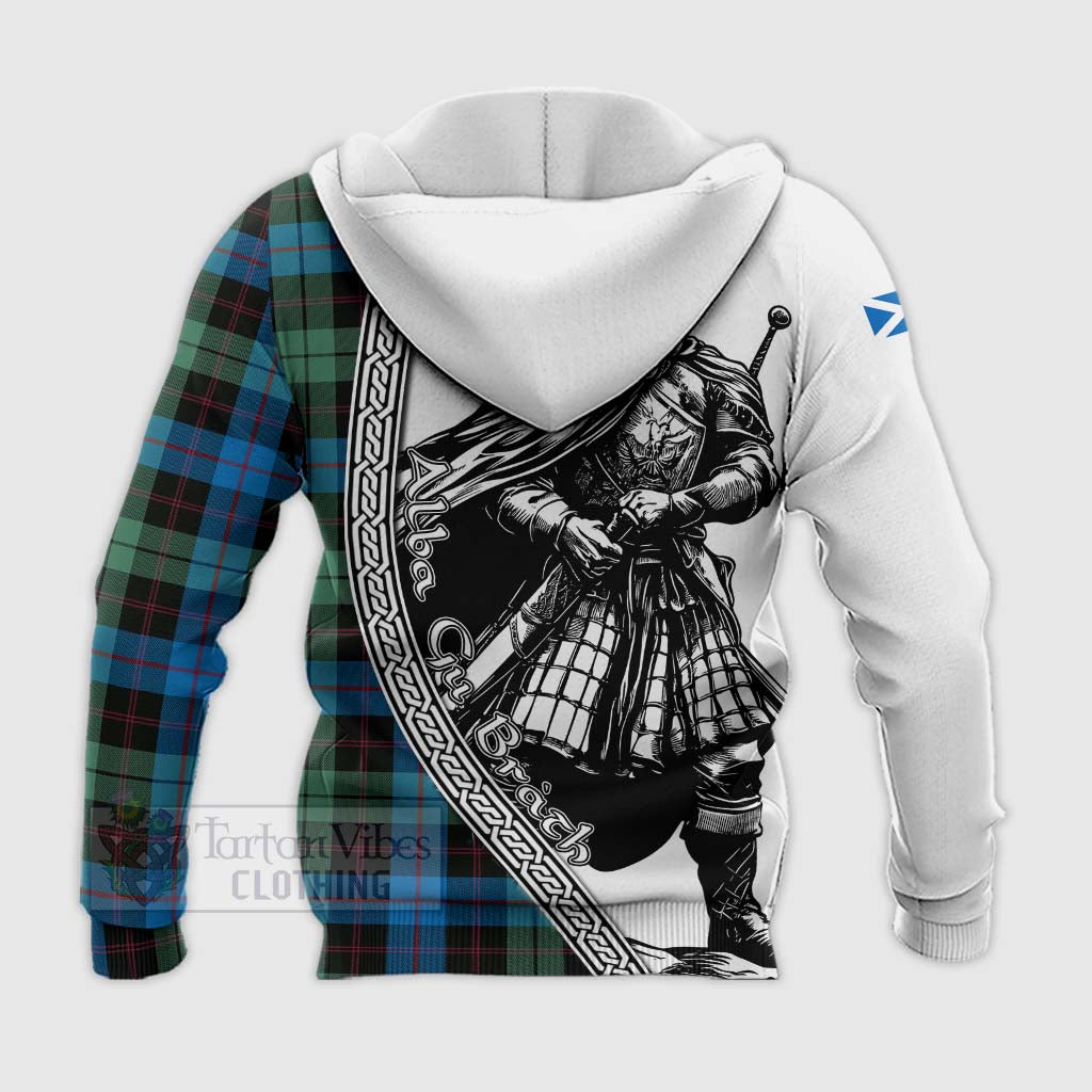 Tartan Vibes Clothing Guthrie Tartan Clan Crest Knitted Hoodie with Highlander Warrior Celtic Style