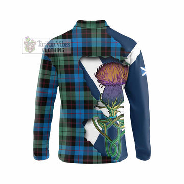 Guthrie Tartan Family Crest Long Sleeve Polo Shirt Scottish Thistle Celtic Inspired - Tartan Vibes Clothing