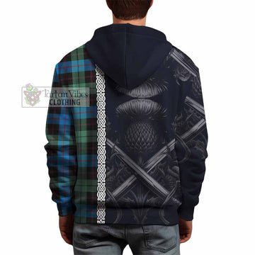 Guthrie Tartan Hoodie with Family Crest Cross Sword Thistle Celtic Vibes