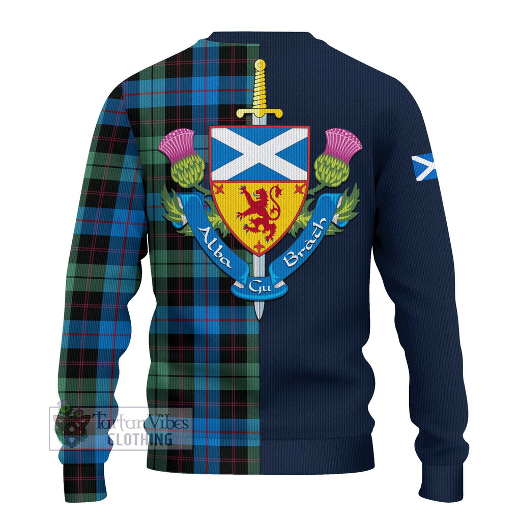 Tartan Vibes Clothing Guthrie Tartan Knitted Sweater with Scottish Lion Royal Arm Half Style