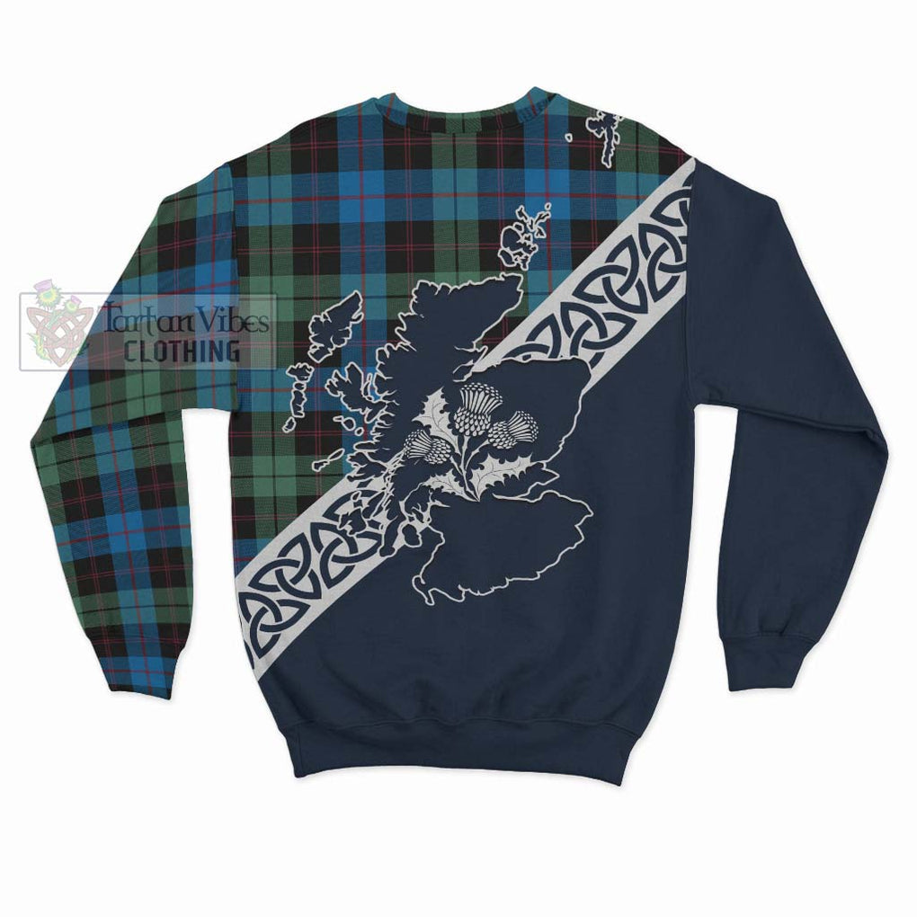 Tartan Vibes Clothing Guthrie Tartan Sweatshirt Featuring Thistle and Scotland Map