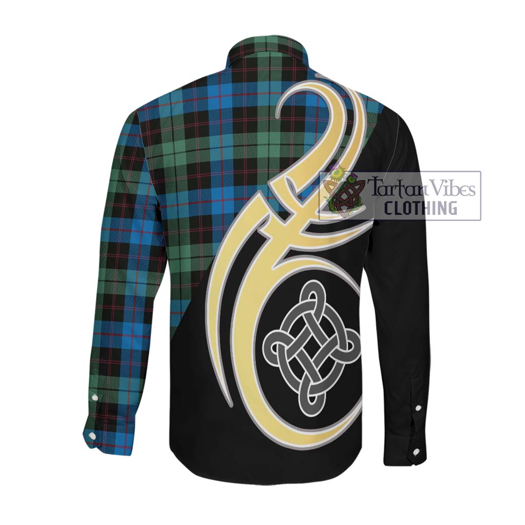 Guthrie Tartan Long Sleeve Button Shirt with Family Crest and Celtic Symbol Style Men's Shirt - Tartan Vibes Clothing