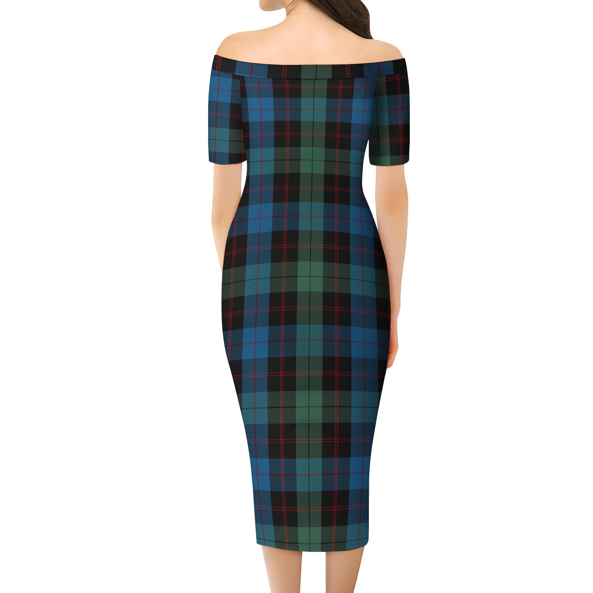 Guthrie Tartan Off Shoulder Lady Dress - Tartanvibesclothing