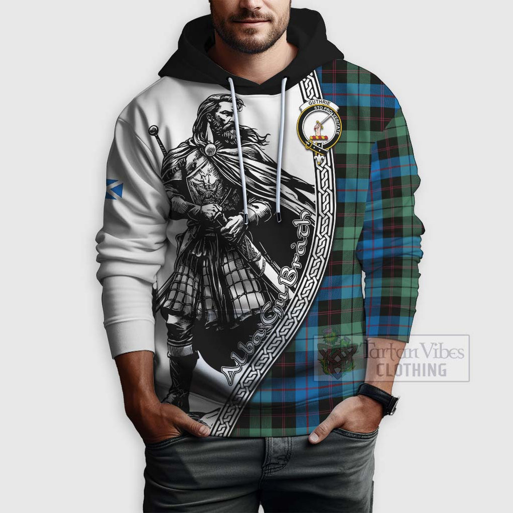 Tartan Vibes Clothing Guthrie Tartan Clan Crest Hoodie with Highlander Warrior Celtic Style