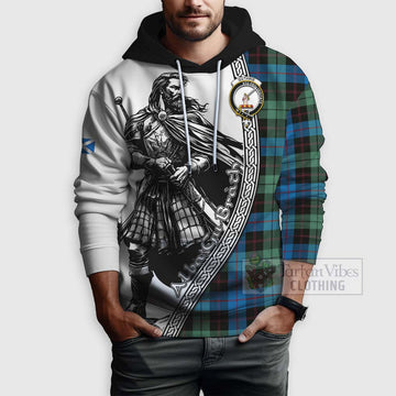 Guthrie Tartan Clan Crest Hoodie with Highlander Warrior Celtic Style