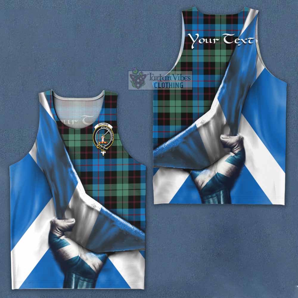 Tartan Vibes Clothing Guthrie Tartan Men's Tank Top with Family Crest Scotland Patriotic Style