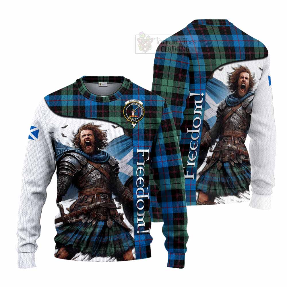 Tartan Vibes Clothing Guthrie Crest Tartan Knitted Sweater Inspired by the Freedom of Scottish Warrior