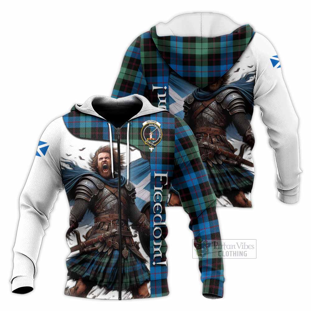 Tartan Vibes Clothing Guthrie Crest Tartan Knitted Hoodie Inspired by the Freedom of Scottish Warrior