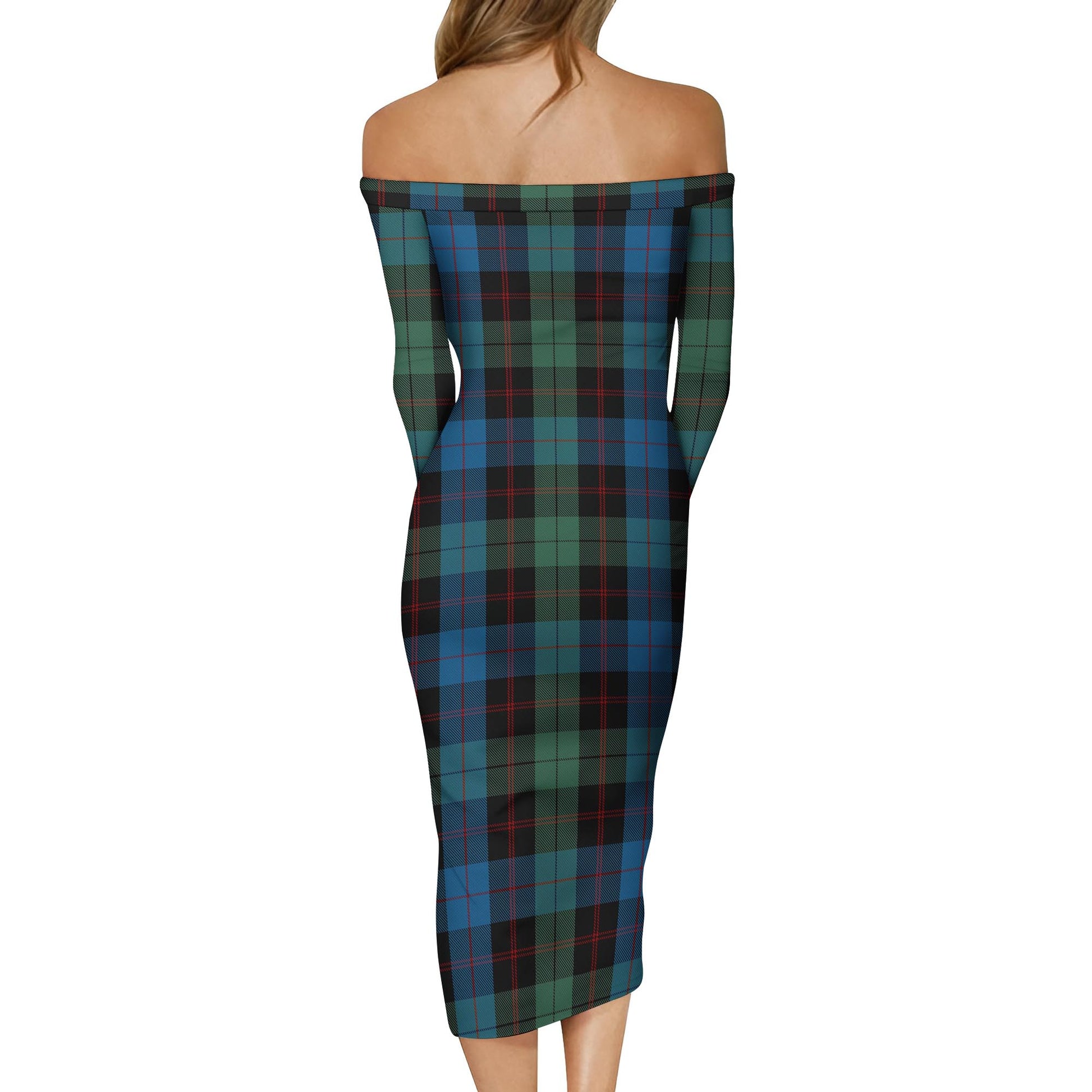 Guthrie Tartan Off Shoulder Lady Dress - Tartanvibesclothing