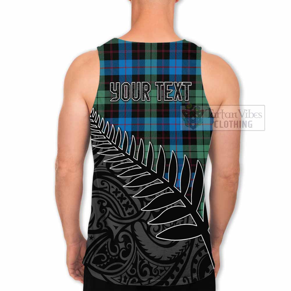 Tartan Vibes Clothing Guthrie Crest Tartan Men's Tank Top with New Zealand Silver Fern Half Style