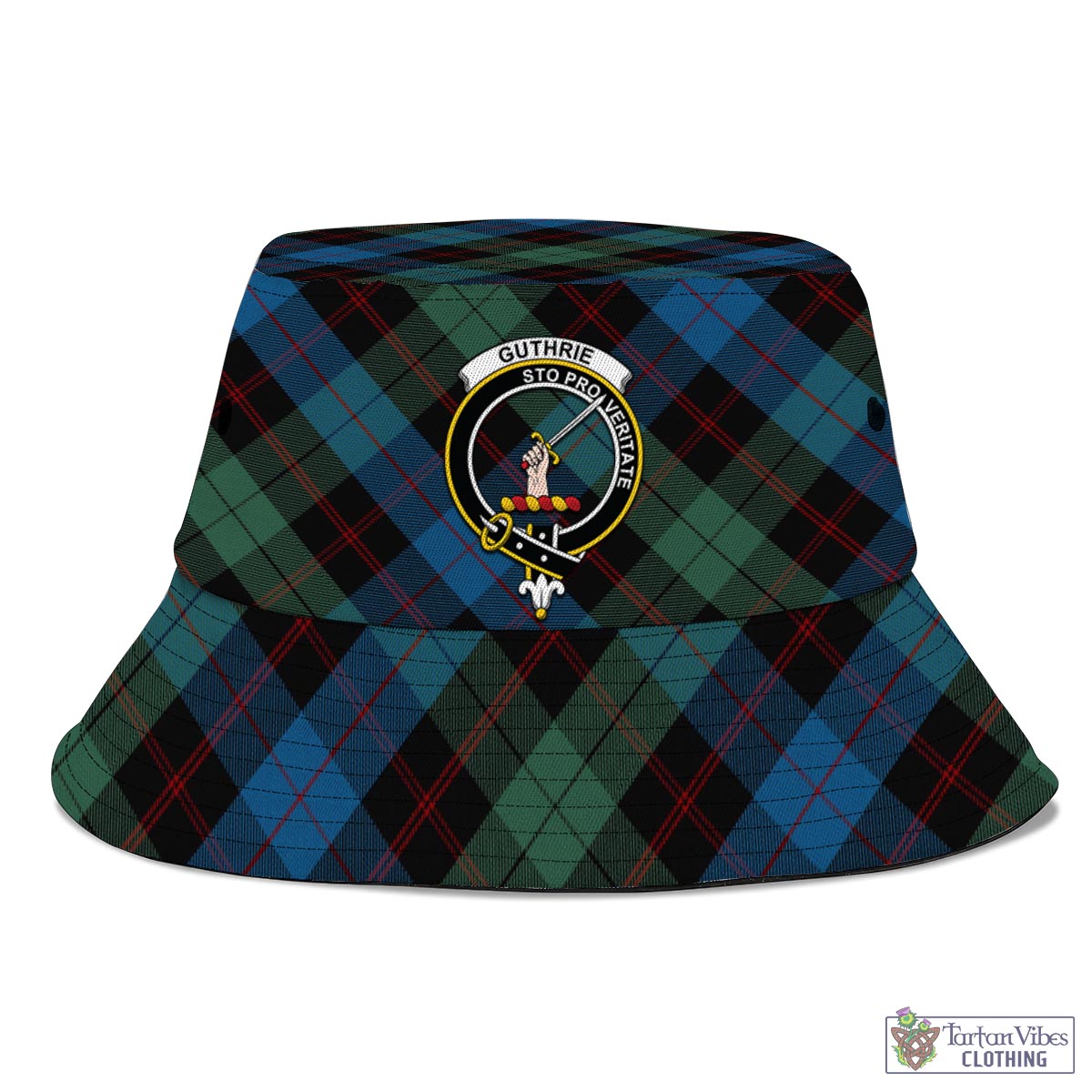 Tartan Vibes Clothing Guthrie Tartan Bucket Hat with Family Crest