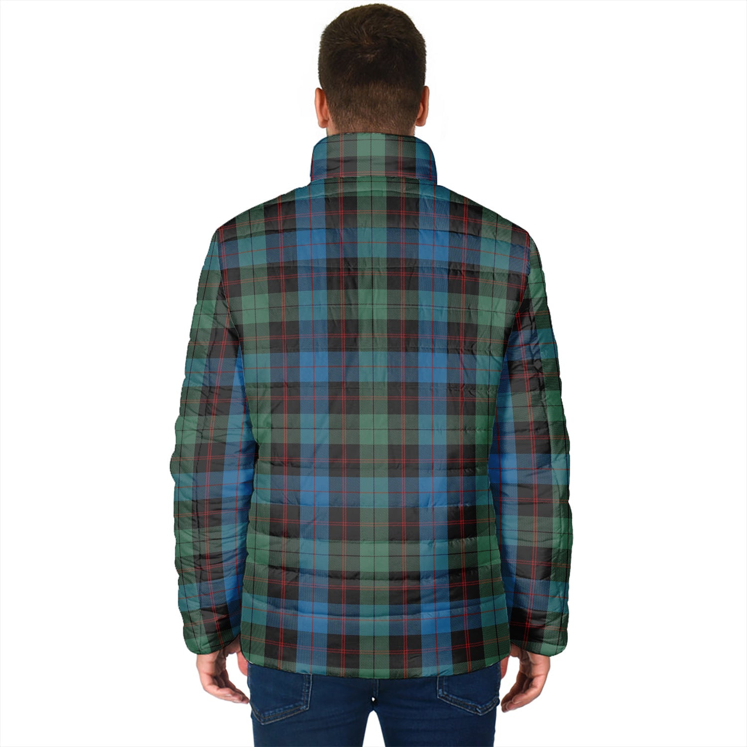 Guthrie Tartan Padded Jacket with Family Crest - Tartanvibesclothing