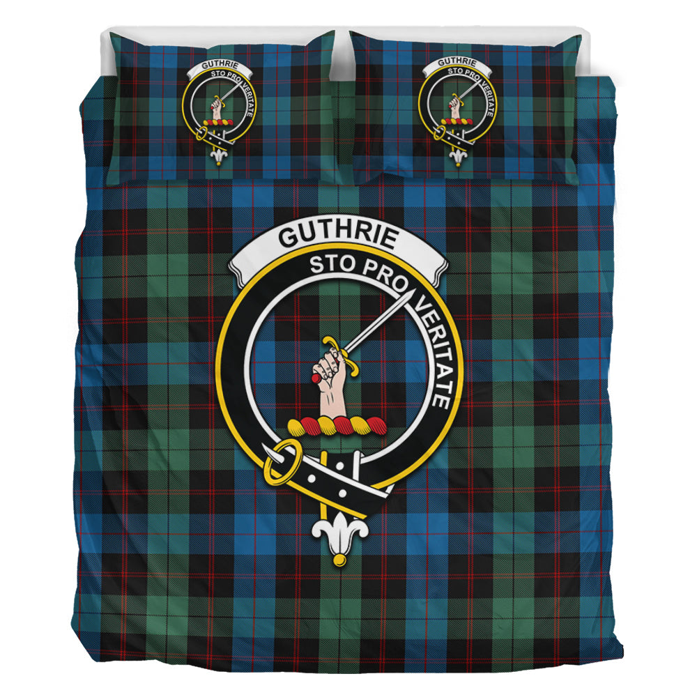 Guthrie Tartan Bedding Set with Family Crest - Tartan Vibes Clothing