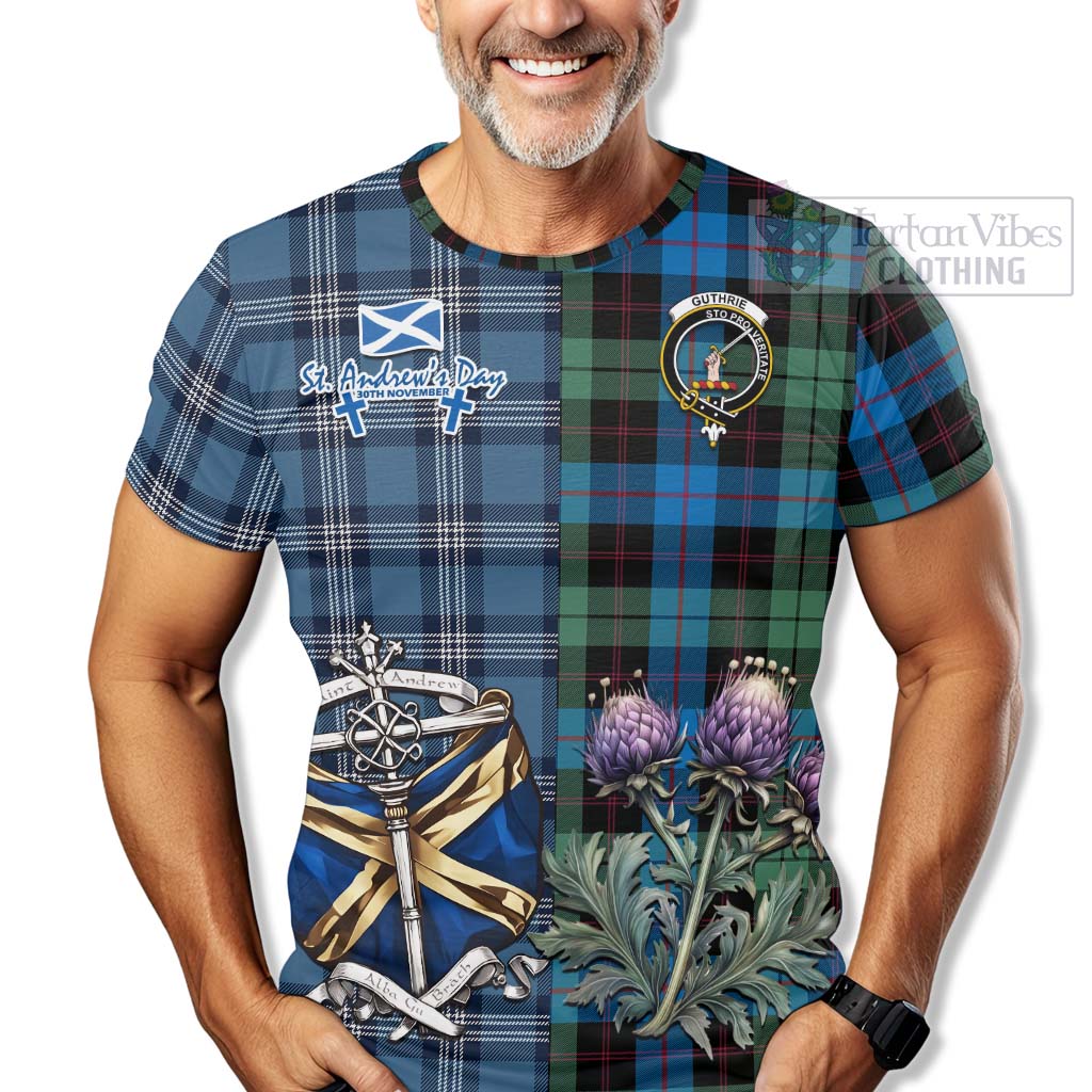 Tartan Vibes Clothing Guthrie Tartan T-Shirt Happy St. Andrew's Day Half Tartan Style