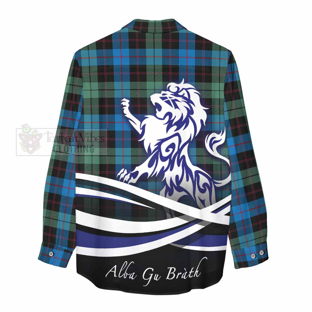 Tartan Vibes Clothing Guthrie Tartan Women's Casual Shirt with Alba Gu Brath Regal Lion Emblem