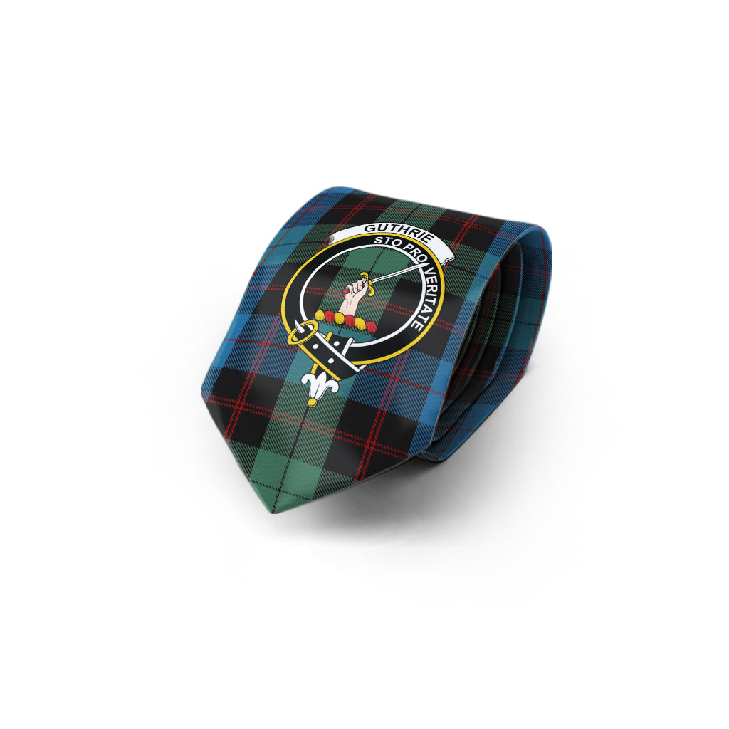 Guthrie Tartan Classic Necktie with Family Crest - Tartan Vibes Clothing